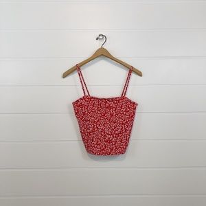 PacSun Basics Red Floral Tank